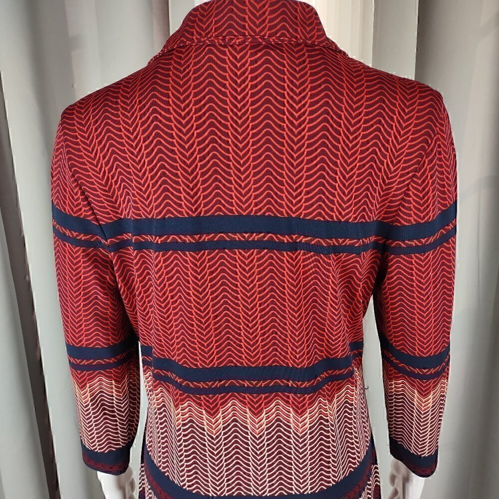 Max Studio Women's Red, Blue, Cream Geometric Print Midi Dress Size Small - Picture 4 of 11
